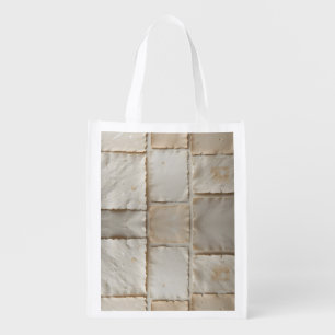 Textured Handmade Paper Flat Lay Grocery Bag