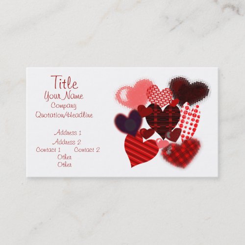 Textured Heart Collage Business Card