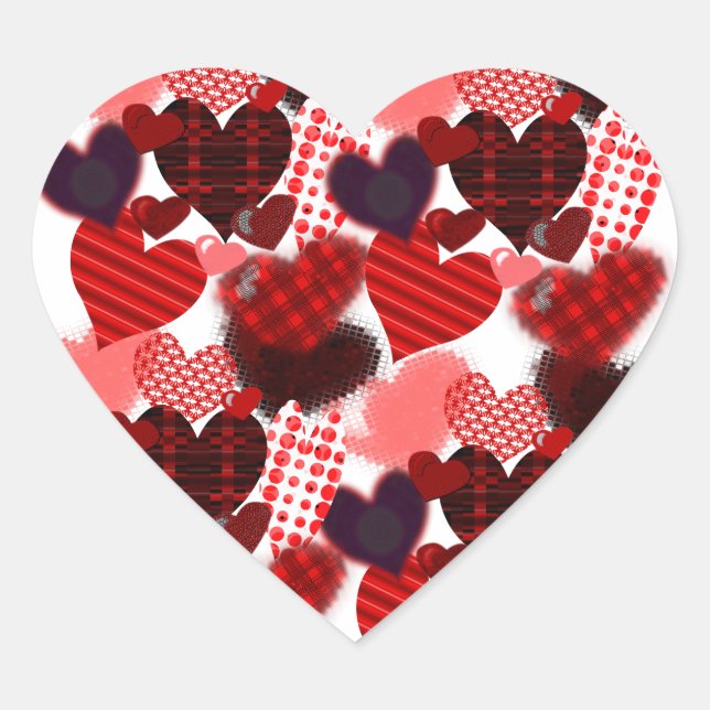 Textured Heart Collage Heart Sticker (Front)