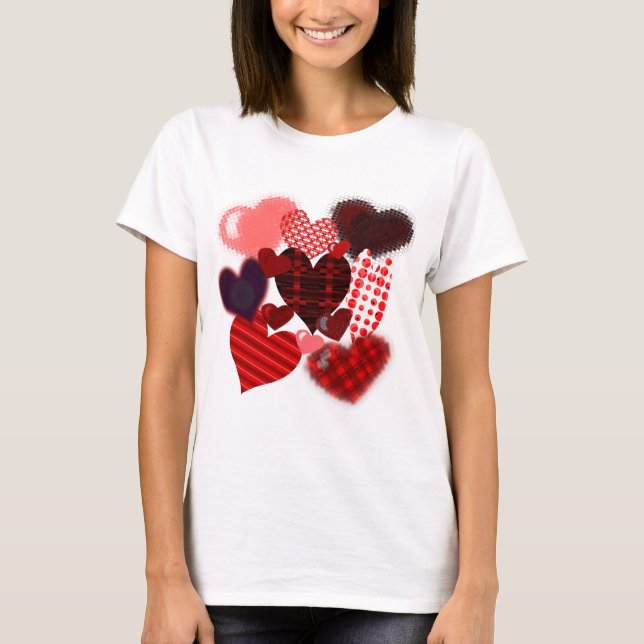 Textured Heart Collage T-Shirt (Front)