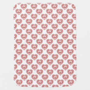 Textured Heart Flamingo Love Baby Blanket