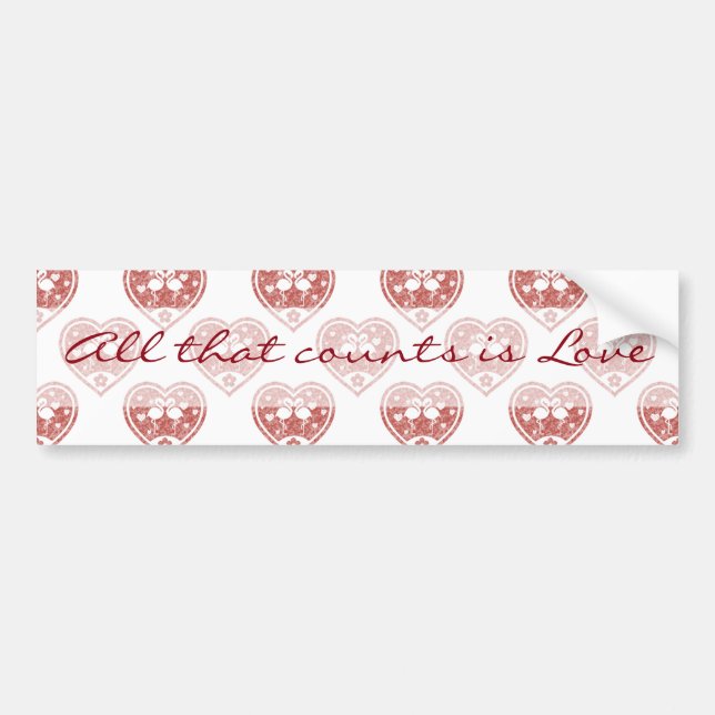 Textured Heart Flamingo Love Bumper Sticker (Front)