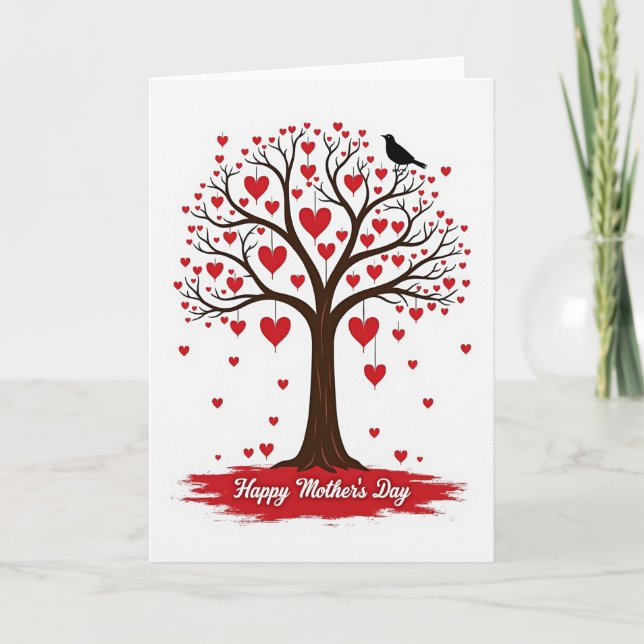 Textured Heart Tree Art Card (Front)