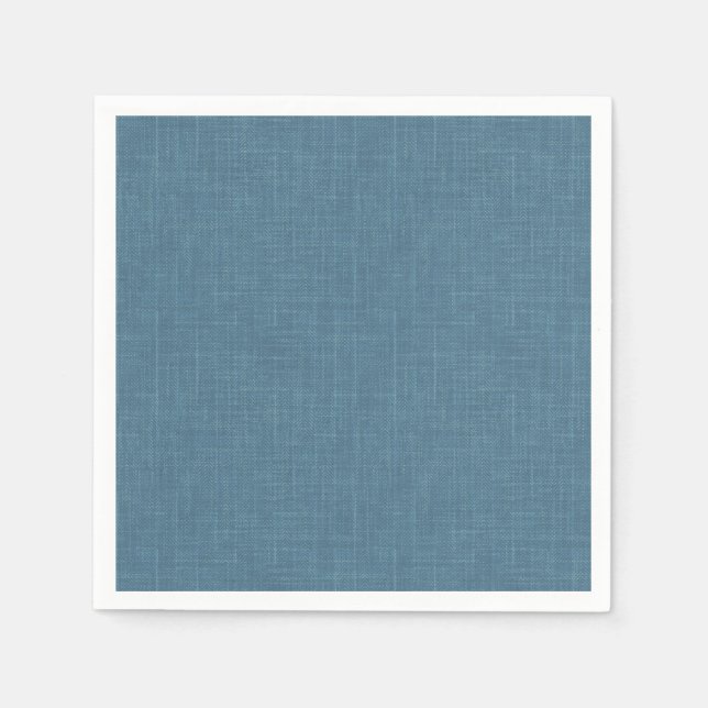 Textured herringbone blue. napkins (Front)