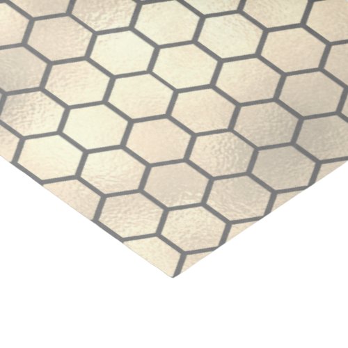 Textured Honeycomb Pattern on Pale Yellow Gold Tissue Paper