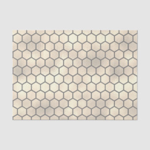 Textured Honeycomb Pattern on Pale Yellow Gold Tissue Paper