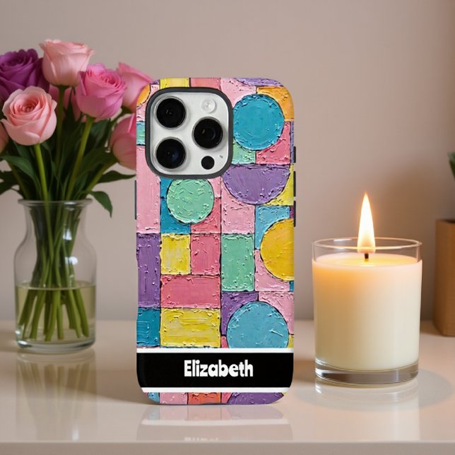 Textured Impasto Vibrant Geometric Smartphone Case-Mate iPhone Case (Creator Uploaded)