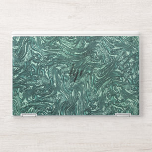 Textured jade and cyanish green shades HP laptop skin