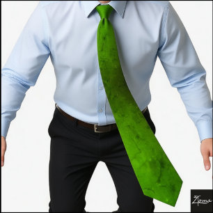 Textured Kelly Green Mossy Glitter Fabric Neck Tie