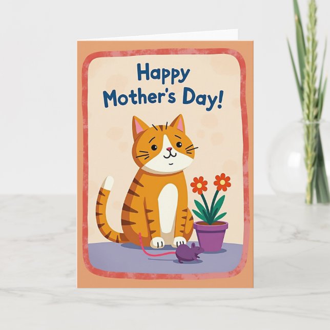 Textured Kitty Celebration Card (Front)