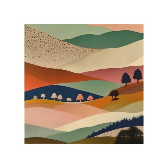 Textured Landscape Wood Wall Art (Front)