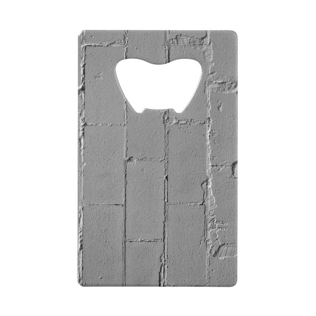 Textured Large Concrete Block Wall  Credit Card Bottle Opener (Front)