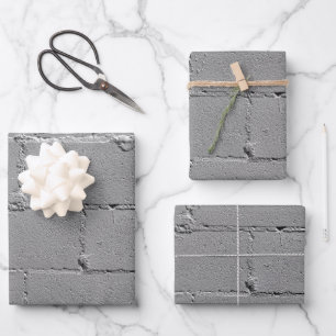Textured Large Concrete Block Wall Wrapping Paper Sheets