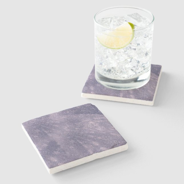 Textured Lavender Purple Stone Coaster (Side)
