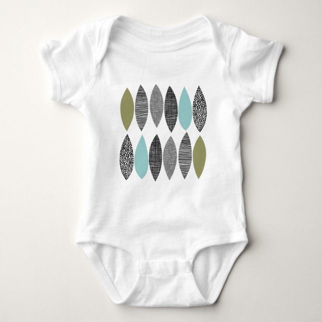 Textured Leaves 01 Baby Bodysuit (Front)