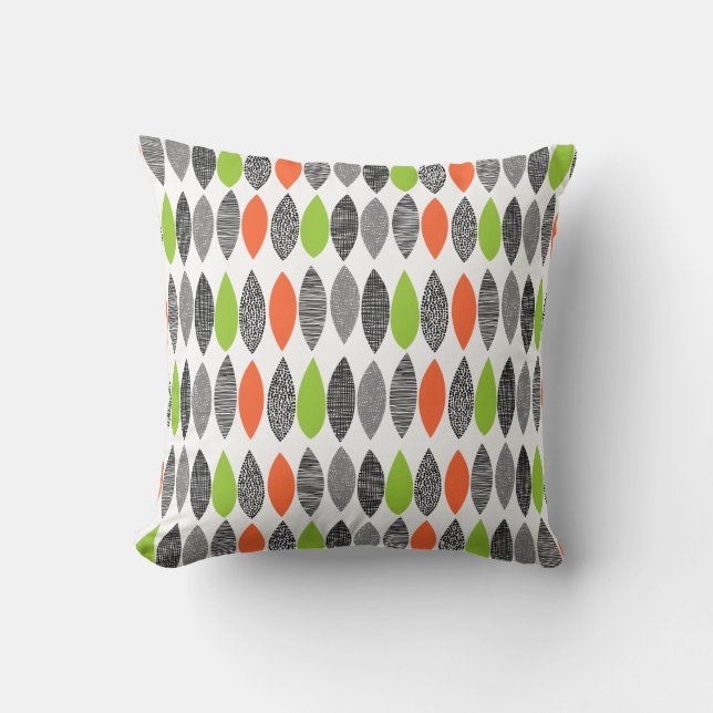 Textured Leaves 02 (v2) Throw Pillow (Front)