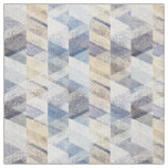 Textured light blue, beige zigzag  fabric
