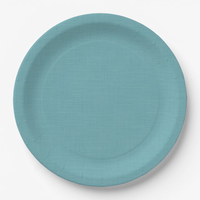 Textured light blue. paper plates (Front)
