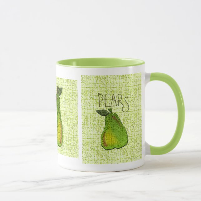 Textured Lime Pears Mug (Right)