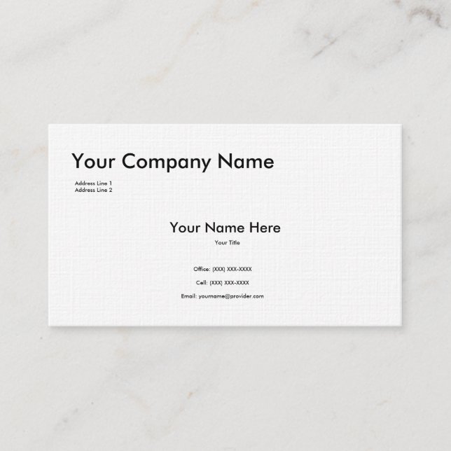 Textured Linen Business Card Template (Front)