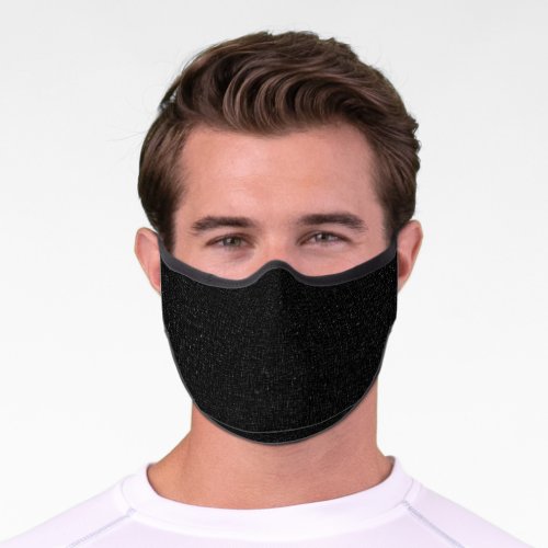 Textured Linen Look Black Premium Face Mask