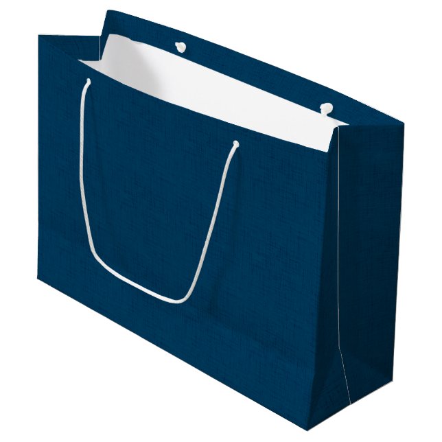 Textured Marine Dark Blue  Large Gift Bag (Front Angled)