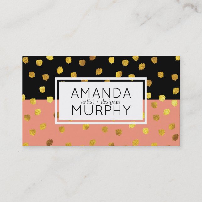 Textured Marks (gold) / Two Tone Business Card (Front)