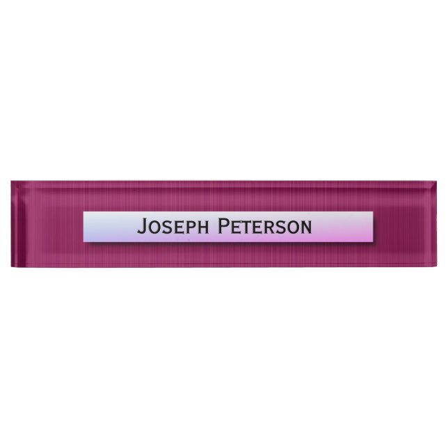 Textured Maroon Elegance Desk Name Plate (Front)