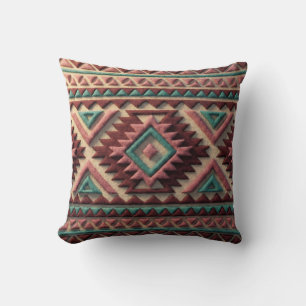 Textured Modern Geometric Southwest Style  Throw Pillow