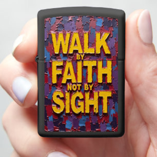 Textured Mosaic: Walk By Faith Not By Sight Zippo Lighter