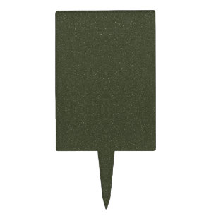 Textured Moss Green Cake Topper Pick – Customize