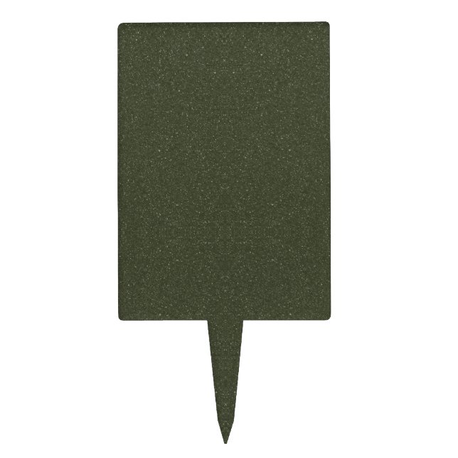 Textured Moss Green Cake Topper Pick – Customize (Front)