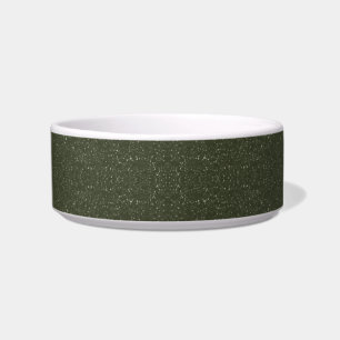 Textured Moss Green Ceramic Pet Bowl – Customize
