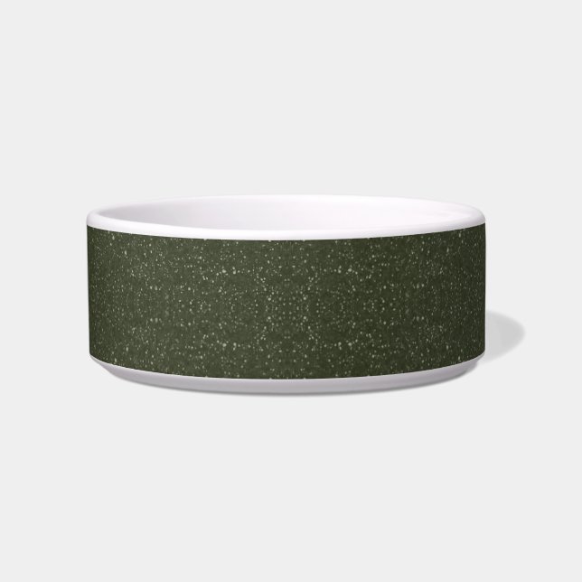 Textured Moss Green Ceramic Pet Bowl – Customize (Front)