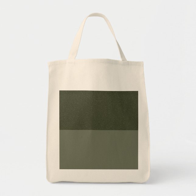 Textured Moss Green Color Block Tote – Customize Bag (Front)