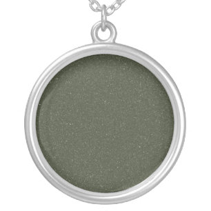 Textured Moss Green Custom Pendant Necklace