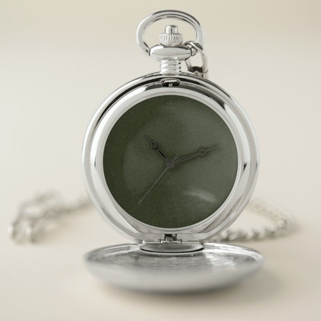 Textured Moss Green Custom Pocket Watch (Inside)