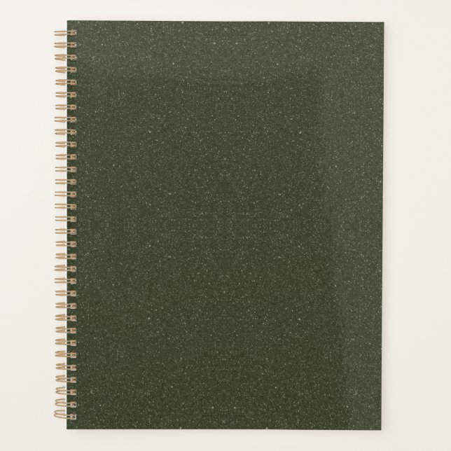 Textured Moss Green Custom Weekly Planner (Front)