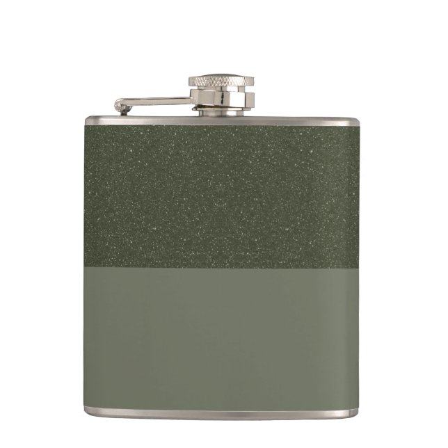Textured Moss Green Flask with Modern Split Design (Front)