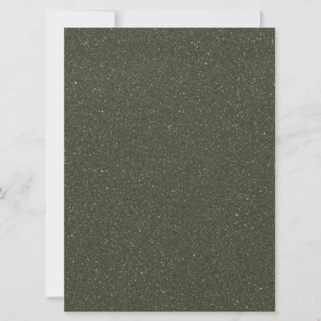 Textured Moss Green Flat Holiday Card – Customize (Front)