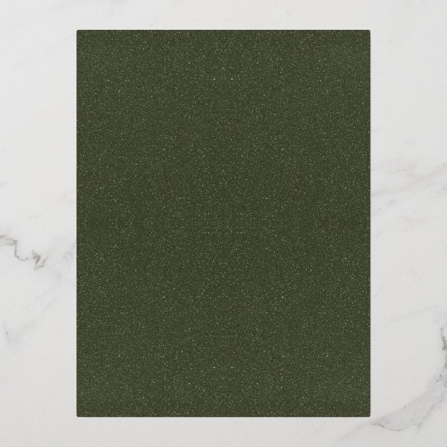 Textured Moss Green Foil Postcard – Customizable (Front)