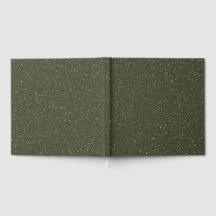 Textured Moss Green Guestbook – Custom Foil
