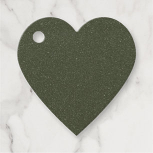 Textured Moss Green Heart Favor Tags – Customize