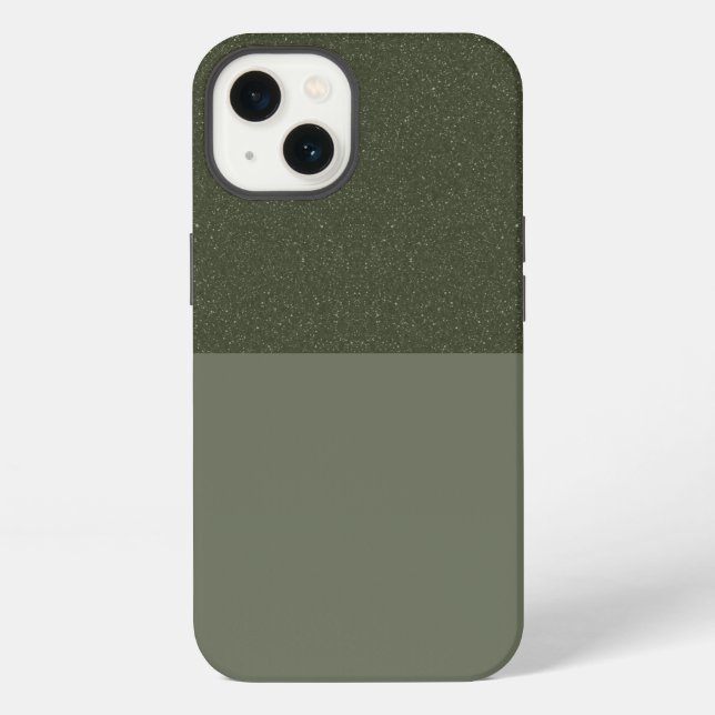 Textured Moss Green iPhone 13 Case – Customizable (Back)