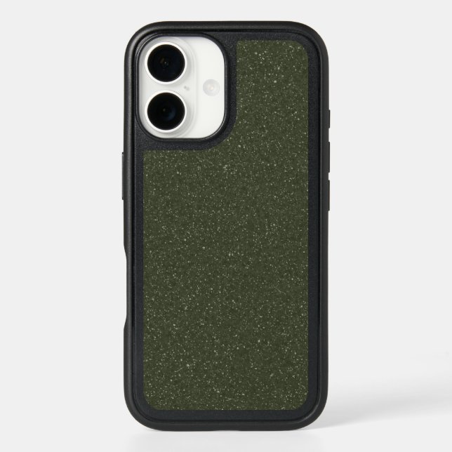 Textured Moss Green iPhone 16 Case – Customizable (Back)