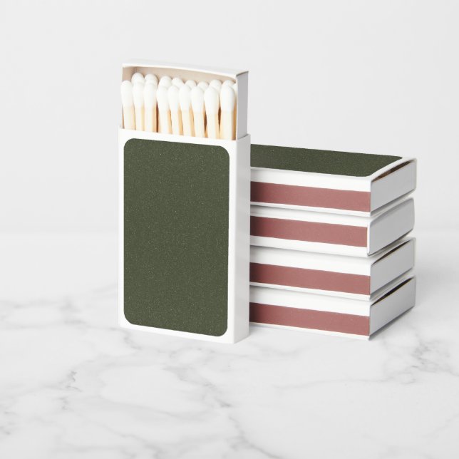 Textured Moss Green Matchbox – Customizable Matchboxes (Stacked)