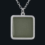 Textured Moss Green Necklace Gift – Customizable<br><div class="desc">Add depth to your accessory game with this moss green necklace featuring a subtle noise texture that mimics stone or fine sand. Designed for modern events, this square pendant is a versatile option for bulk gifting: bridal squads, graduation keepsakes, spiritual gatherings, corporate events, and brand launches. Its neutral yet elevated...</div>