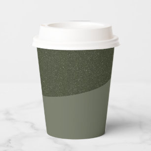Textured Moss Green Party Paper Cup – Customizable