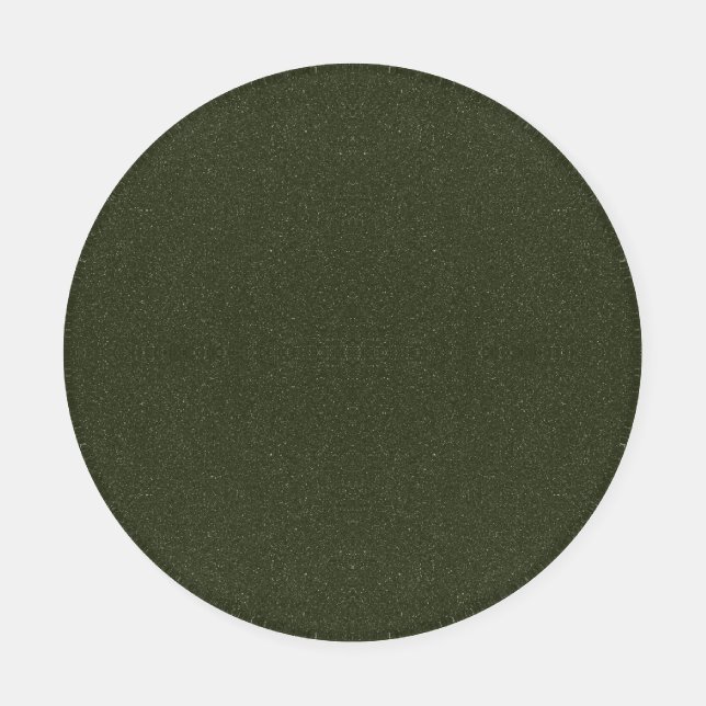 Textured Moss Green Round Coaster Set – Customize (Single)