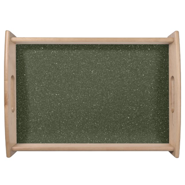 Textured Moss Green Serving Tray – Customizable (Front)